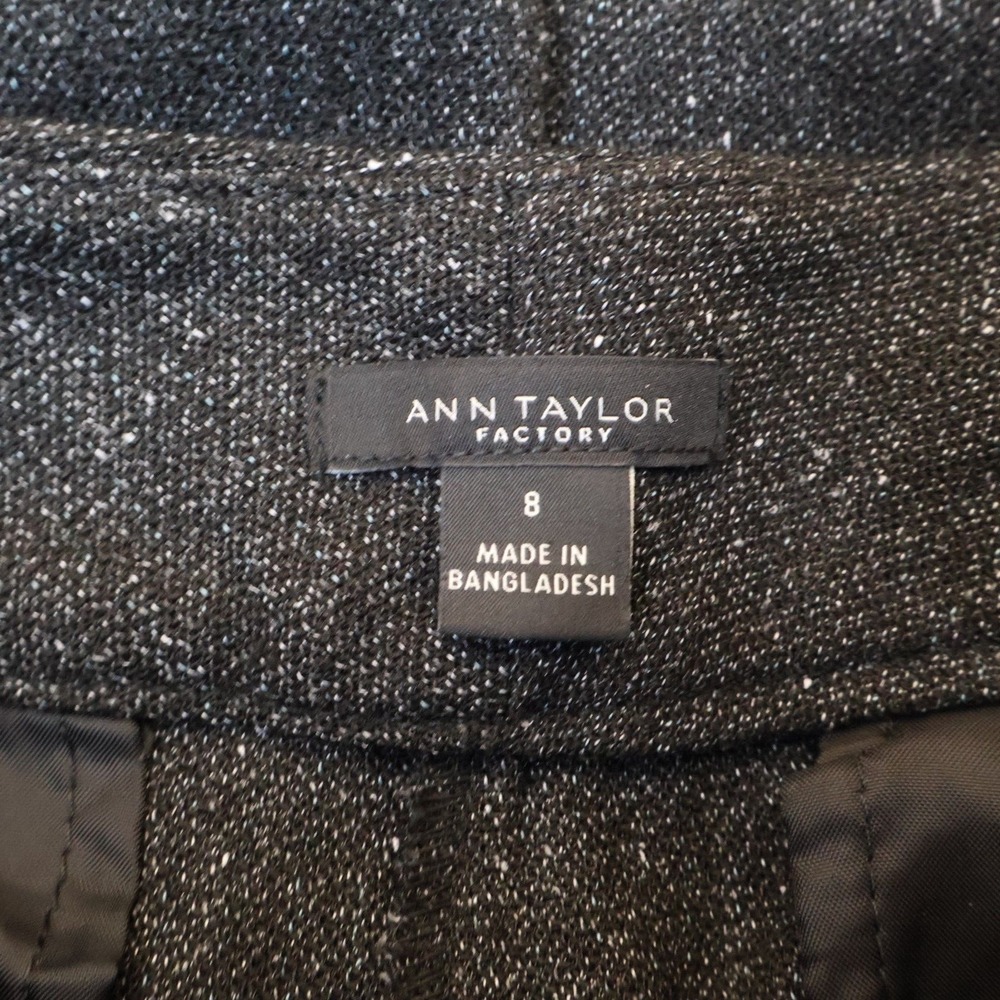 Ann Taylor Dress Pants Womens 8 Gray Heathered Pockets Mid Rise Business Career - Picture 7 of 8
